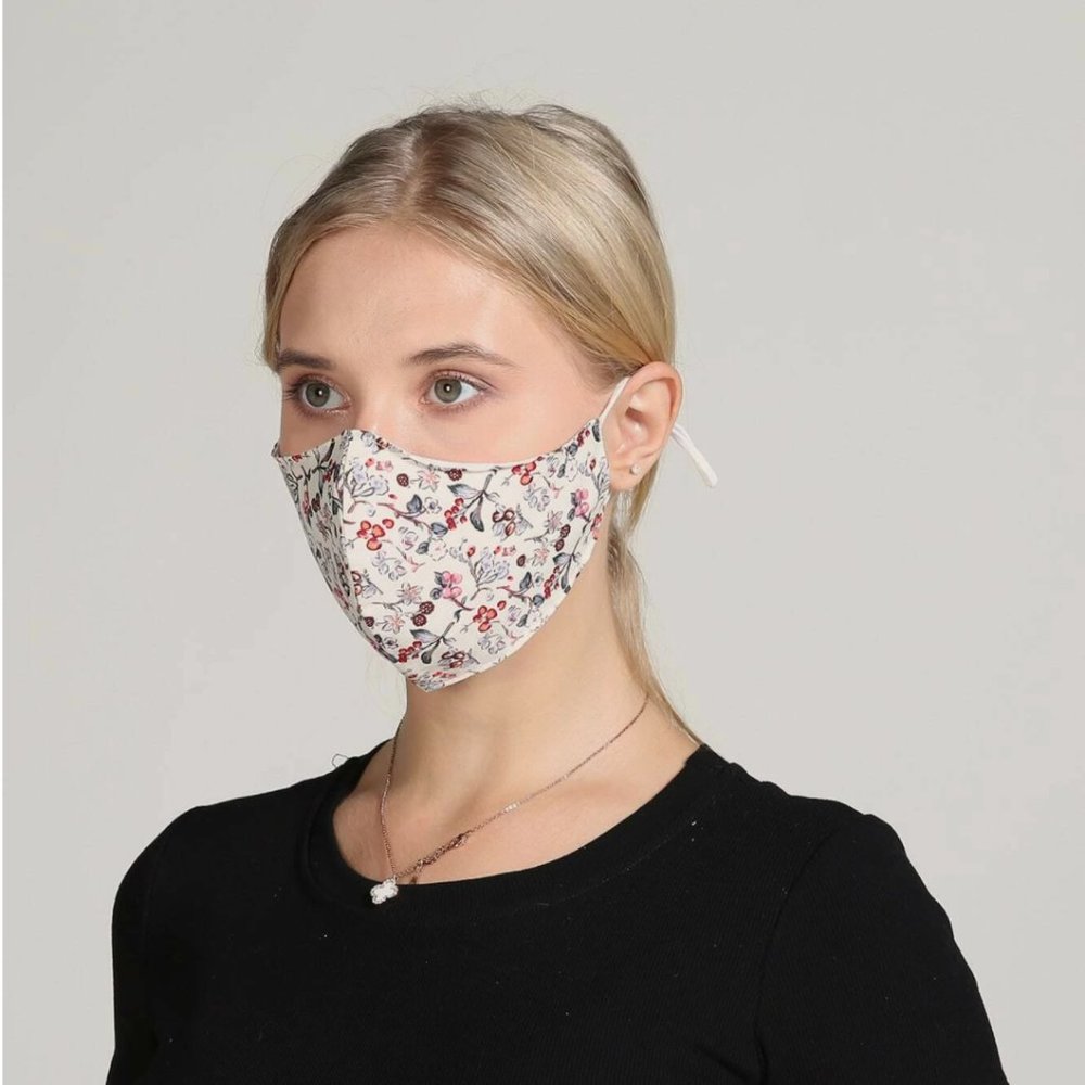 Two Pack Floral Pattern Face Mask - Picture 8 of 15